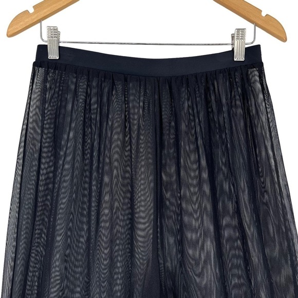 Vintage 90’s Sheer Pants Wide Leg Black Mesh Elastic Waist Medium - Picture 2 of 6